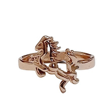 18kgp Horse Rearing Ring Size 7 - AbcdepaHorseJewelry