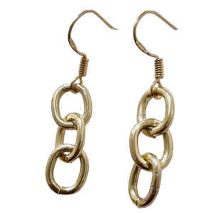 3 Links Gold Earrings - AbcdepaHorseJewelry