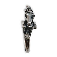 Horse Open Size Antique Silver Ring with unique horse design and adjustable fit.