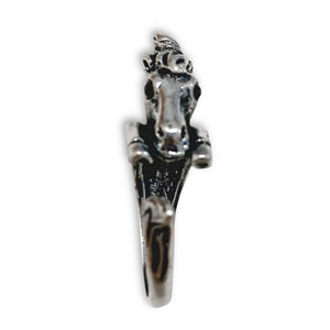 Horse Open Size Antique Silver Ring with unique horse design and adjustable fit.