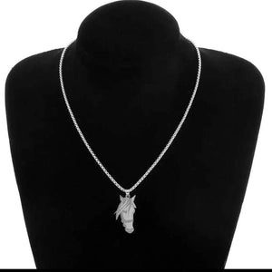 Horse head Silver Pendant Necklace