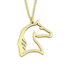 Horse Head Gold Tone Pendant Necklace