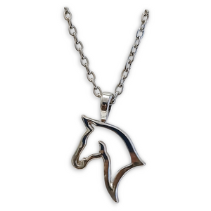 Outline Horse Head Silver Pendant