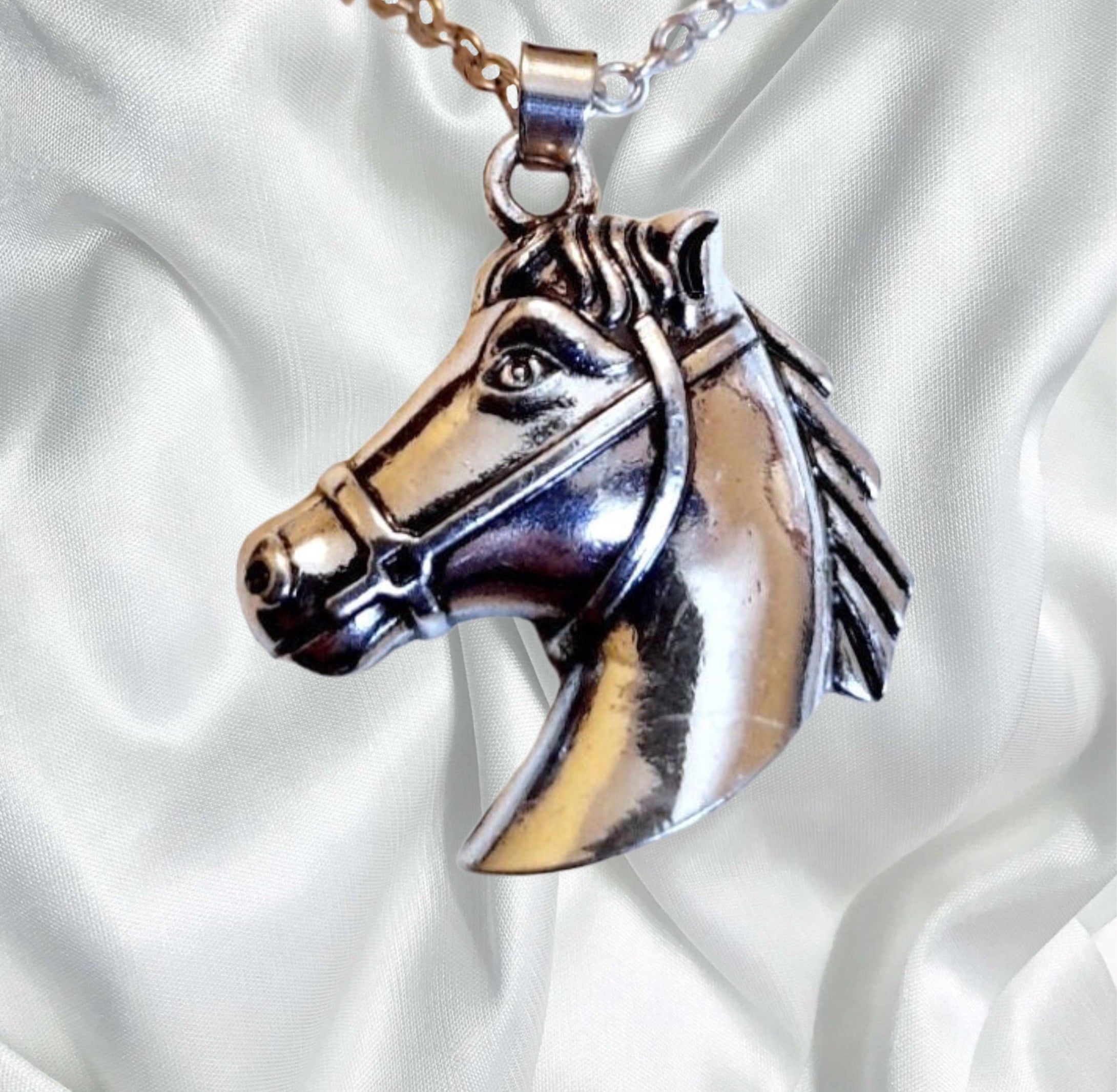 Horse head Silver Necklace