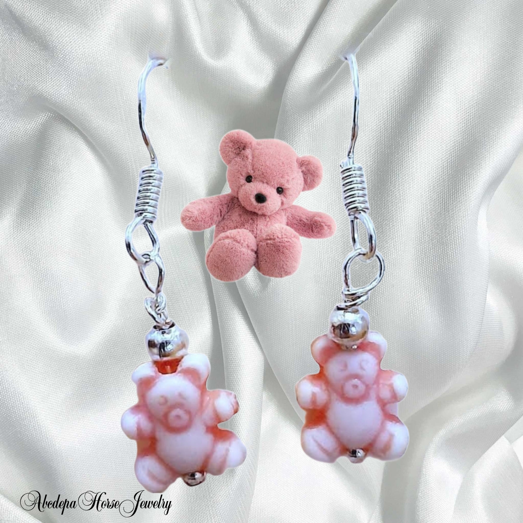 Pink Teddy Earrings