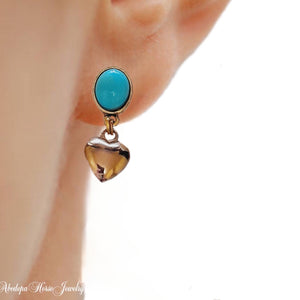 Turquoise Loveheart Earrings
