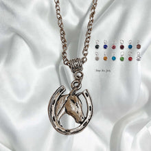 Birth Stone Horse Charm Necklace