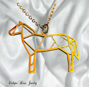 Geometric Standing Horse Necklace