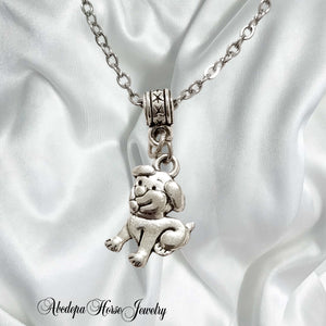 Silver Dog Charm Necklace