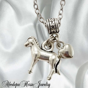 Horse Loveheart Charm Necklace