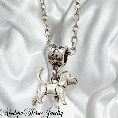 Dog Flower Charm Connector Necklace