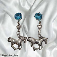 Blue Crystal Horse Earring