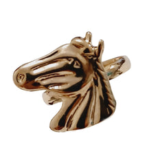 Adjustable Gold Horsehead Ring for teens and older children.