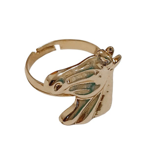 Adjustable Gold Horsehead Ring - AbcdepaHorseJewelry