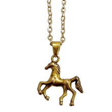 Antique Gold Horse Pendant - AbcdepaHorseJewelry