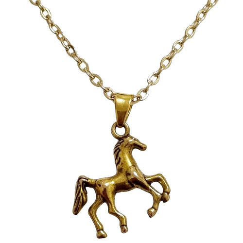 Antique Gold Horse Pendant - AbcdepaHorseJewelry