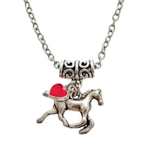 Antique Silver Horse Charm Necklace - AbcdepaHorseJewelry