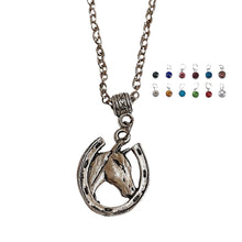 Birth Stone Horse Charm Necklace - AbcdepaHorseJewelry