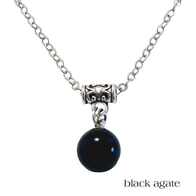 Black Agate Silver Charm Pendant with high-quality silver and elegant design.