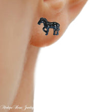 Black Pony Studs - AbcdepaHorseJewelry