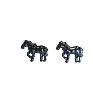 Black Pony Studs - AbcdepaHorseJewelry