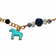 Blue Gemstone Horse Charm Bracelet - AbcdepaHorseJewelry