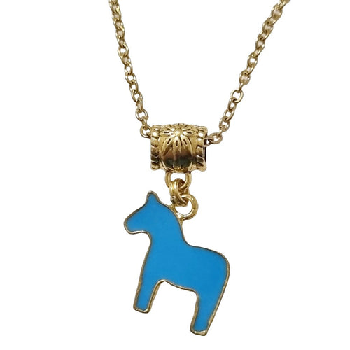 Blue Horse Pony Necklace - AbcdepaHorseJewelry