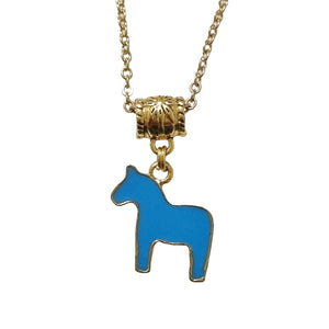 Blue Horse Pony Necklace - AbcdepaHorseJewelry