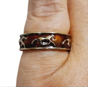 Brown Gold Horse Ring - AbcdepaHorseJewelry