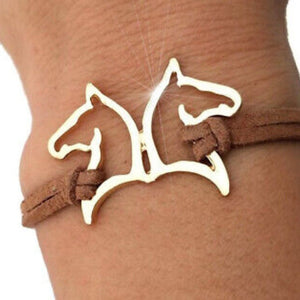 Brown Gold Horsehead Bracelet - AbcdepaHorseJewelry