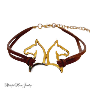 Brown Gold Horsehead Bracelet - AbcdepaHorseJewelry