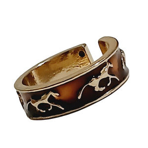 Brown Gold Open Horse Ring - AbcdepaHorseJewelry