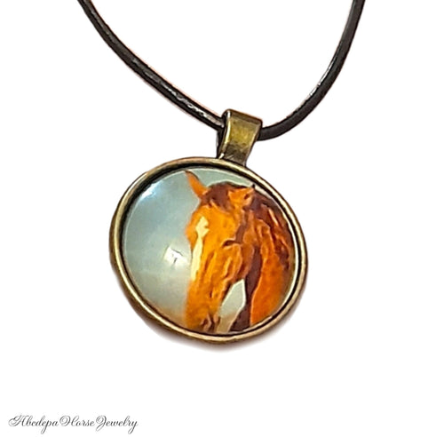 Chestnut Horse Necklace - AbcdepaHorseJewelry