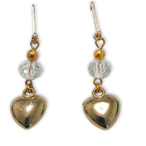 Clear Crystal Gold Loveheart Earrings - AbcdepaHorseJewelry