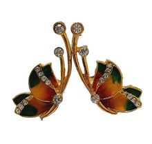 Colourful Butterfly Gold Earrings with clear stones and rubber backs.