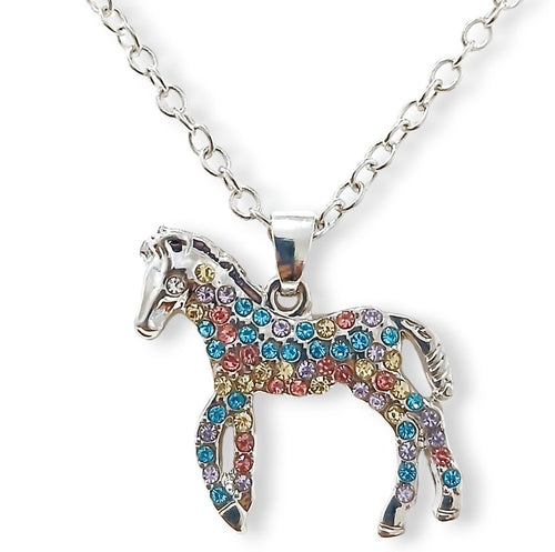 Colourful Horse Silver Necklace - AbcdepaHorseJewelry