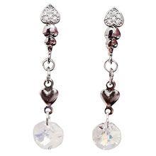 Crystal Heart Silver Leverback Earrings - AbcdepaHorseJewelry