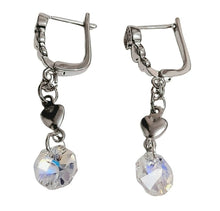 Crystal Heart Silver Leverback Earrings - AbcdepaHorseJewelry