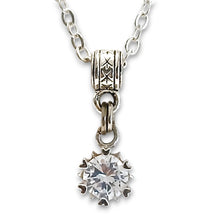 Cubic Zirconia Charm Pendant Silver Necklace - AbcdepaHorseJewelry