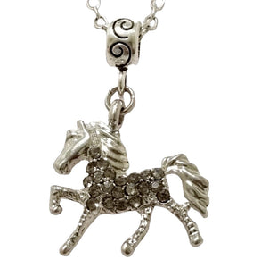 Dark Rhinestone Spotted Horse Necklace - AbcdepaHorseJewelry