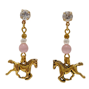 Diamonte Catseye Horse Earrings - AbcdepaHorseJewelry