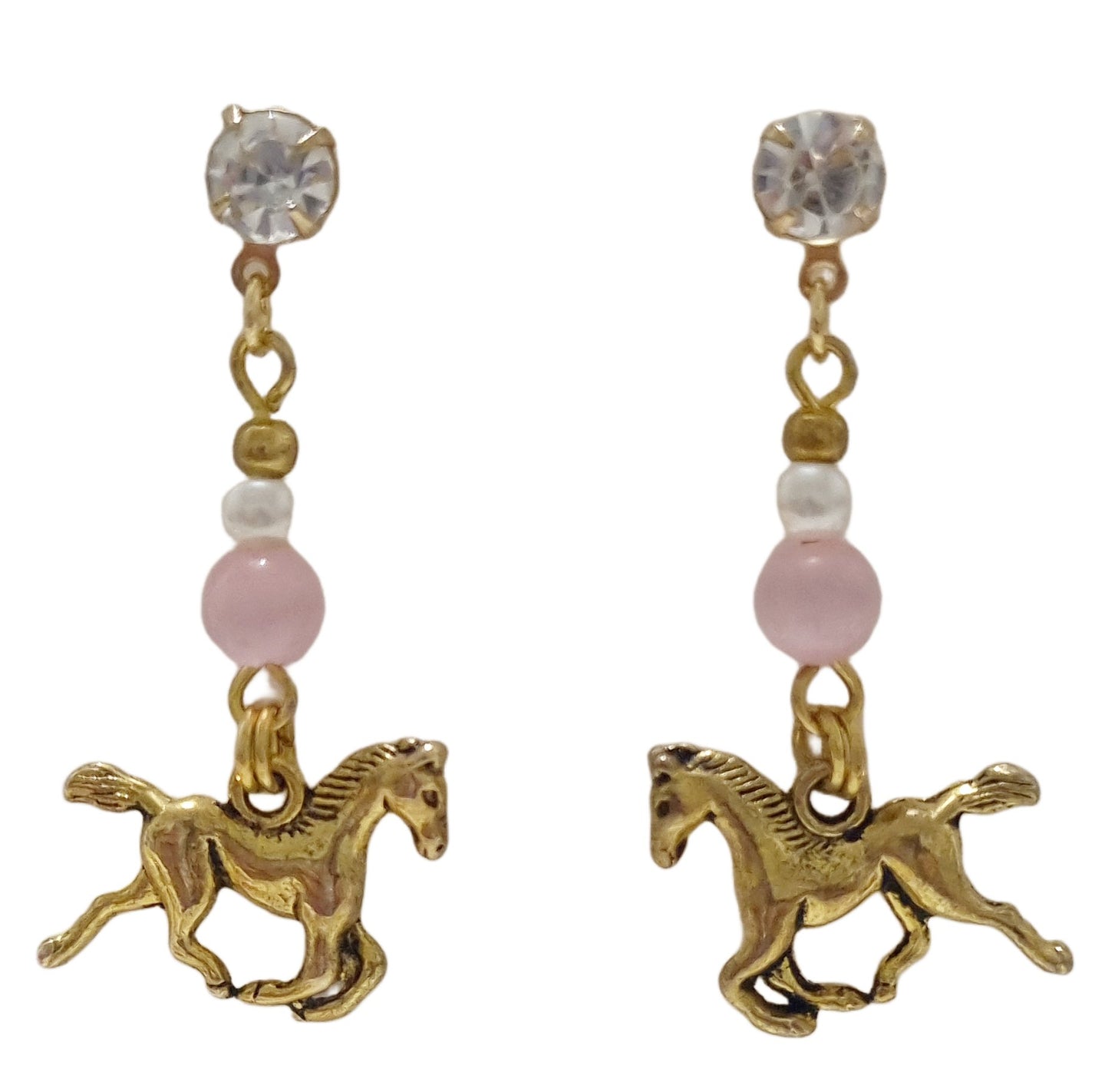 Diamonte Catseye Horse Earrings - AbcdepaHorseJewelry