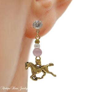 Diamonte Catseye Horse Earrings - AbcdepaHorseJewelry