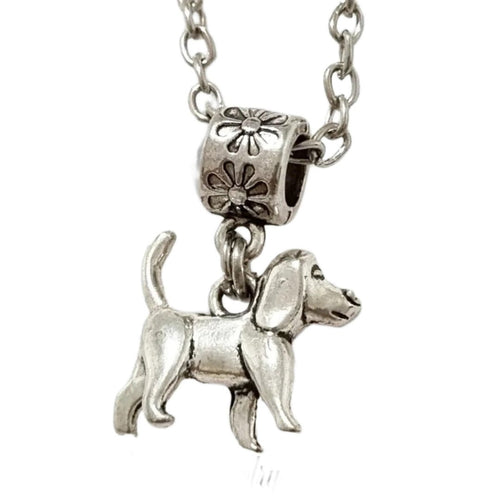 Dog Flower Charm Connector Necklace - AbcdepaHorseJewelry