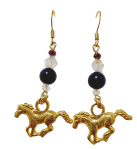 Equestrian Blue Sandstone Crystal Earrings - AbcdepaHorseJewelry