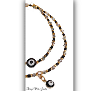 Evil Eye Beaded Necklace Matching Bracelet - AbcdepaHorseJewelry