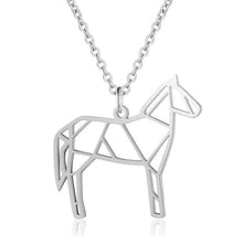 Geometric Silver Horse Pendant - AbcdepaHorseJewelry