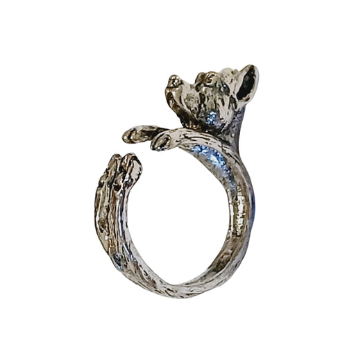 Georgeous Dog Adjustable Antique Silver Ring - AbcdepaHorseJewelry