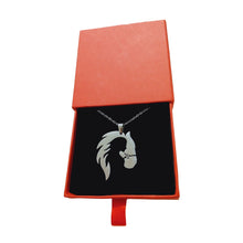 Girl and Horsehead As One Silver Pendant Necklace - AbcdepaHorseJewelry