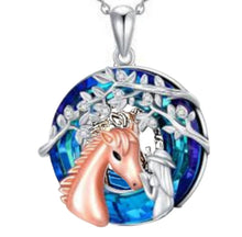 Girl Patting Her Horse Silver Necklace - AbcdepaHorseJewelry